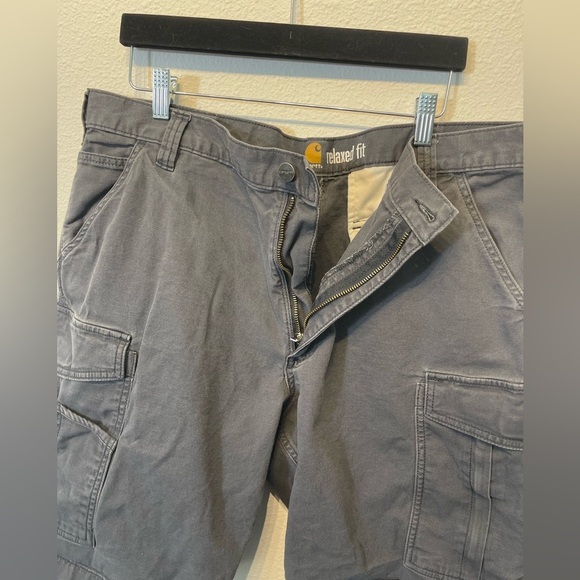Carhartt Mens Relaxed Plus Gray Grey Utility Streetwear Work Shorts Cargo 40 - Picture 8 of 13